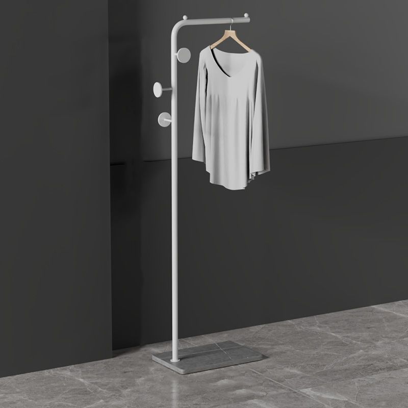 Contemporary Hall Tree Metal Hanging Rail and Hooks Entry Hall Tree