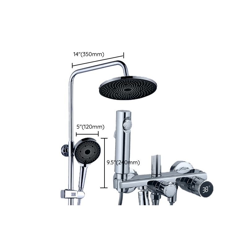 Temperature Control Shower System  Valve Included Brass Wall Mounted Shower Combo