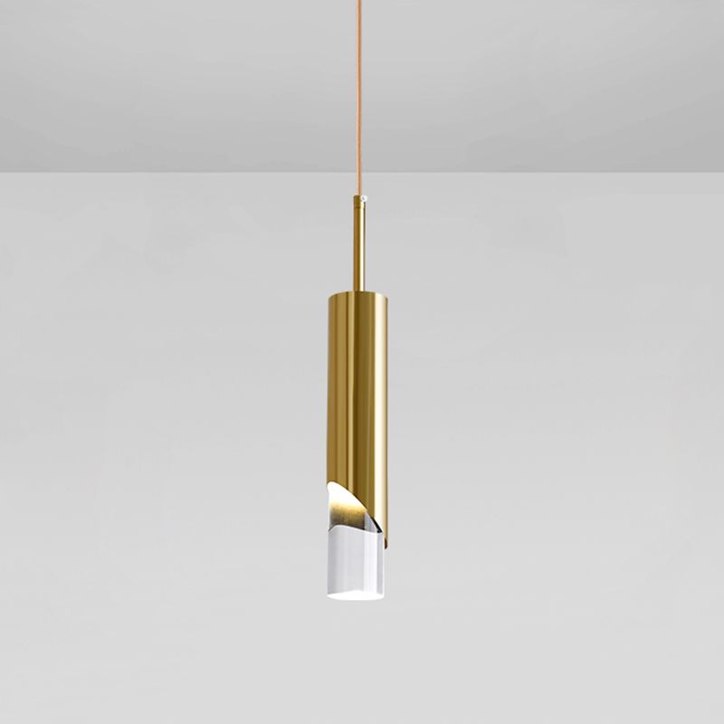 Électroplaque LED PRENDANT LED ALUMINUM Dans un style créatif moderne de style cylindroid en acrylique lampe