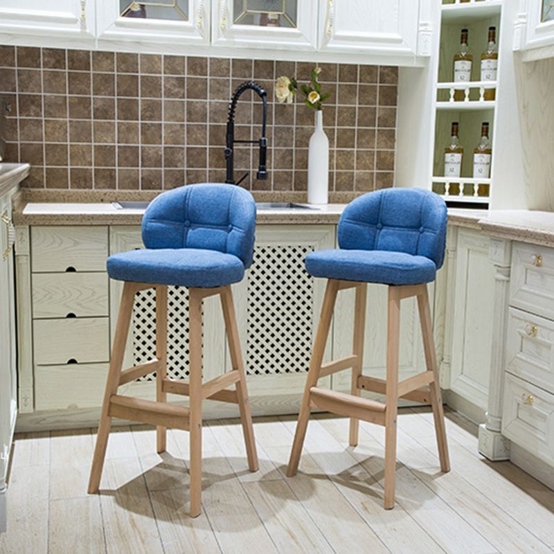 Taburete de Bar con patas de madera de estilo escandinavo, taburete para barra de cocina, 1 Uds.