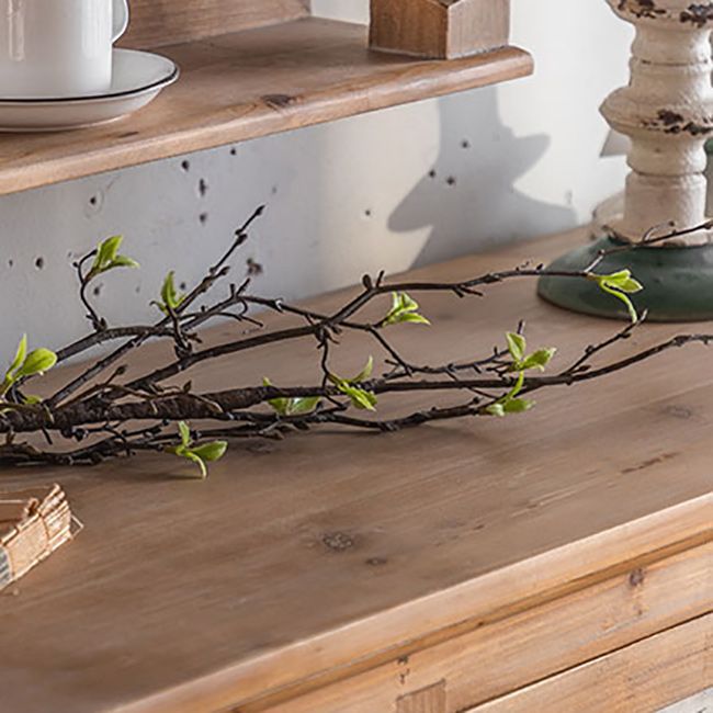 Distressed Wood Accent Cabinet Industrial Solid Wood Chest with Drawers