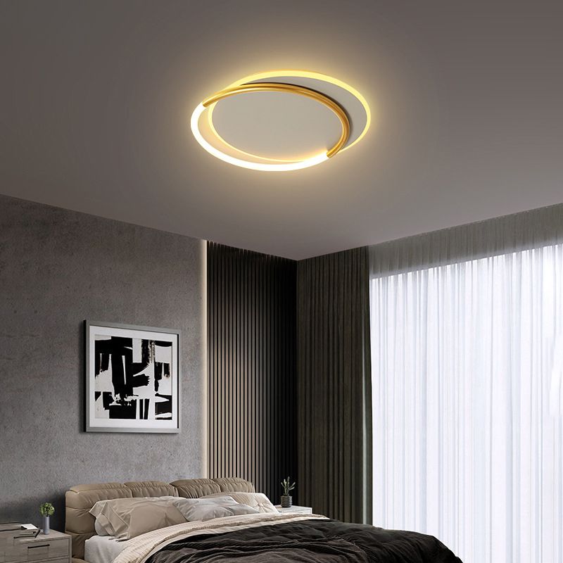 Nordic Minimalist Circles LED Plafondlamp Metal+Acryl Ring Creatief Ontwerp Verlichting Fixture in Goud