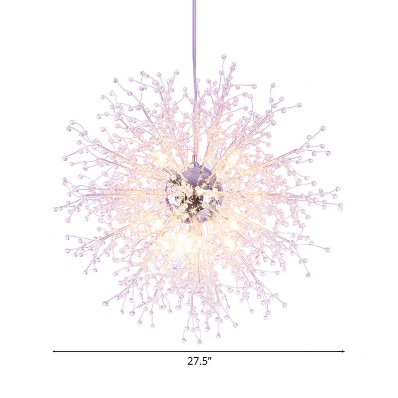 8/12 Luci Apparecchiatura a soffitto interno con pilotaggio di cristallo a cristallo contemporaneo Lampadella chiara il lampadario
