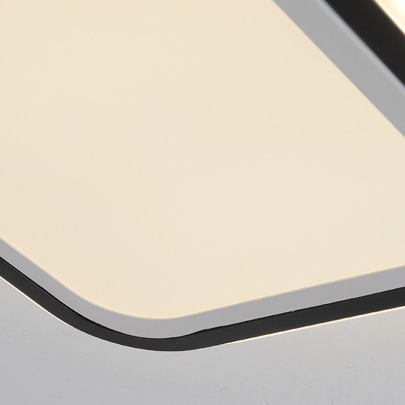 Geometrische plafondlamp Minimalistisch metalen LED-gangpad-plafondgemonteerd armatuur in zwart