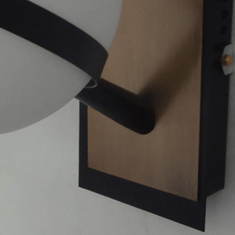 Modern Style Globe Wall Light Glass 1 Light Sconces in Black for Living Room