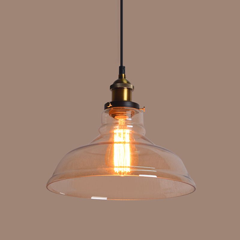 Vintage Industry Style Hanging Light Glass Shade Simplicity Single Bulb Pendant Light for Bedroom Dining Room