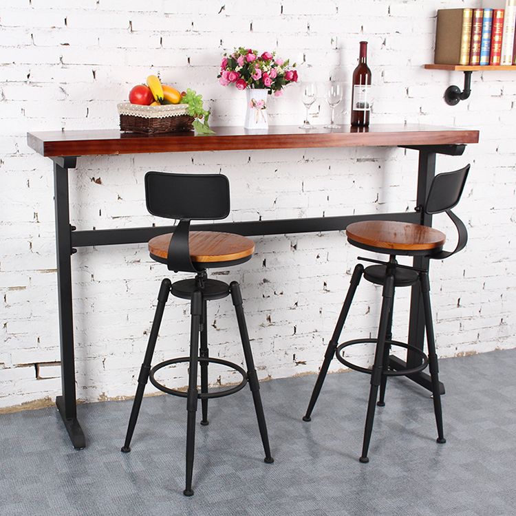 Industrial Rotatable Armless Counter Stool Iron Bar Stool with Pedal