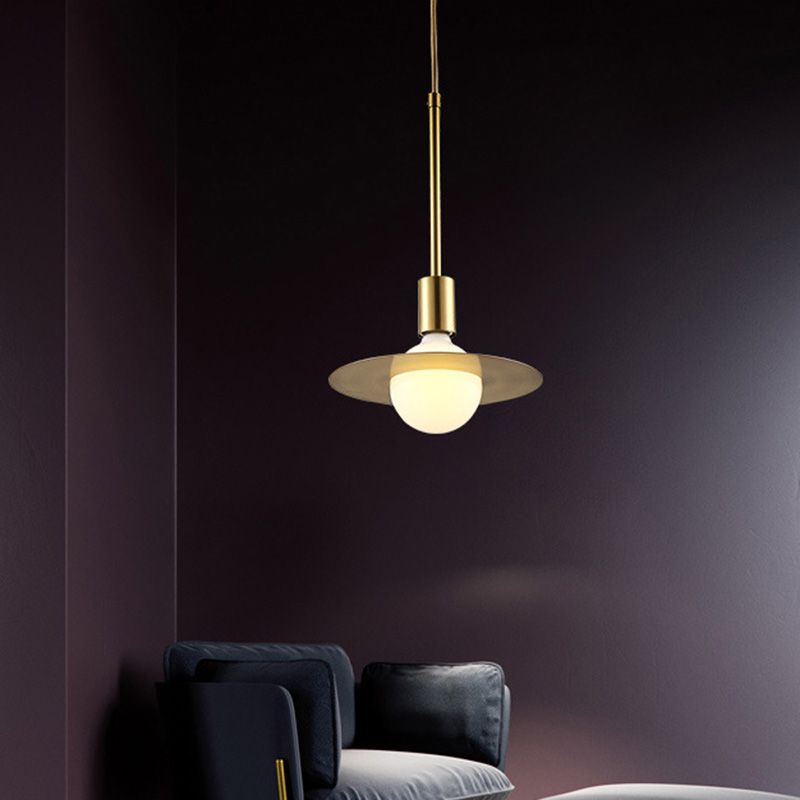 Metal Planet Pendant Light Kit Minimalist Style Pendant Lighting Fixture in Coppery