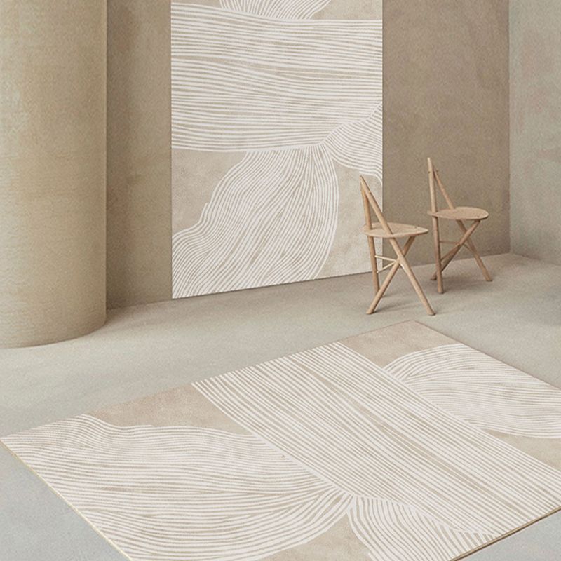 Couleur solide élégante Polyester moderne Polyester Bandeau à bande intérieure Rapis résistant aux taches pour la décoration intérieure