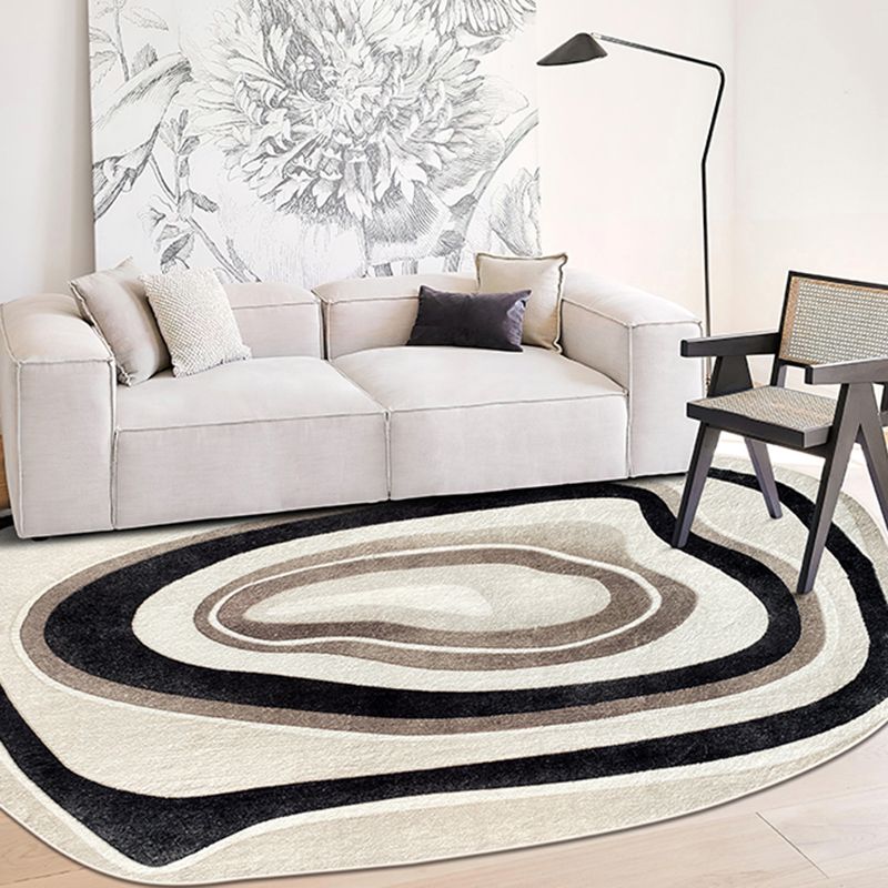 Schwarzer Wohnzimmer Teppich abstraktes Muster Polyester Fläche Teppich widerstandsfähiger Teppich für Wohnkultur