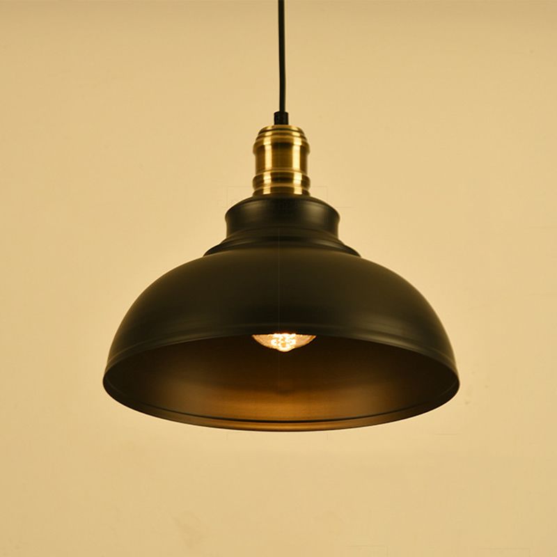 1 Light Dome Light Light Metal Industrial Metal Light con cordón colgante para restaurante