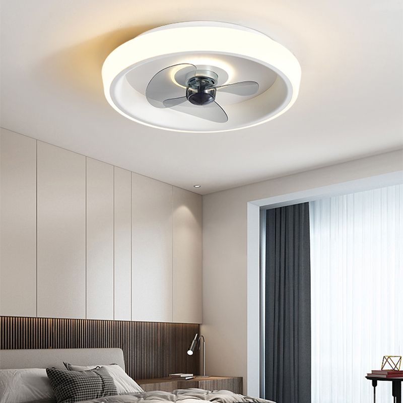 Contemporary Round Fan Light Metal Colorful LED Flush Mount Light for Bedroom