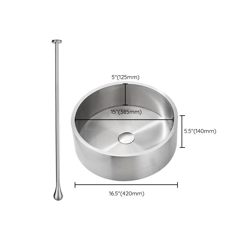 Modern Stainless Steel Wash Stand Round Trough Sink for Bathroom