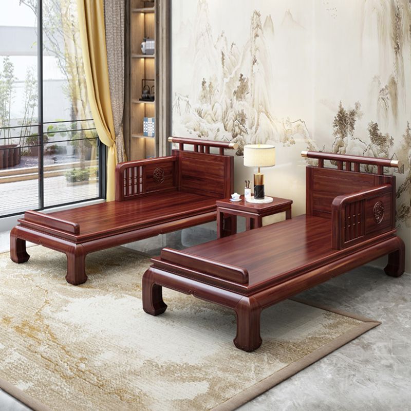 Traditional with Arms Chaise with Pillow Round Arms for Living Room