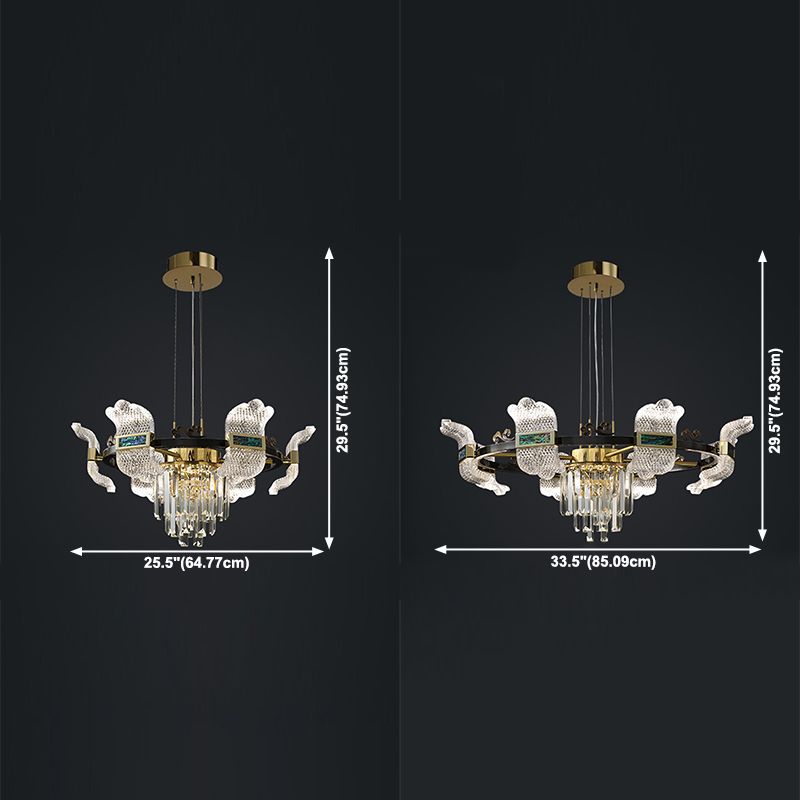 LED Chandelier Lighting Modern Chandelier Pendant Light with Glass Shade for Bedroom