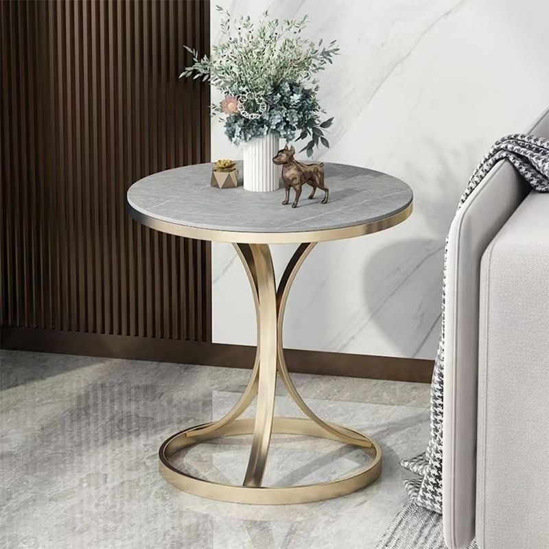 22" Tall Contemporary Round Side End Table Metal Pedestal Side Table