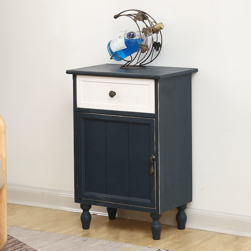 Industrial Accent Cabinet with 1 Door Turned Legs Storage Cabinet with Drawers