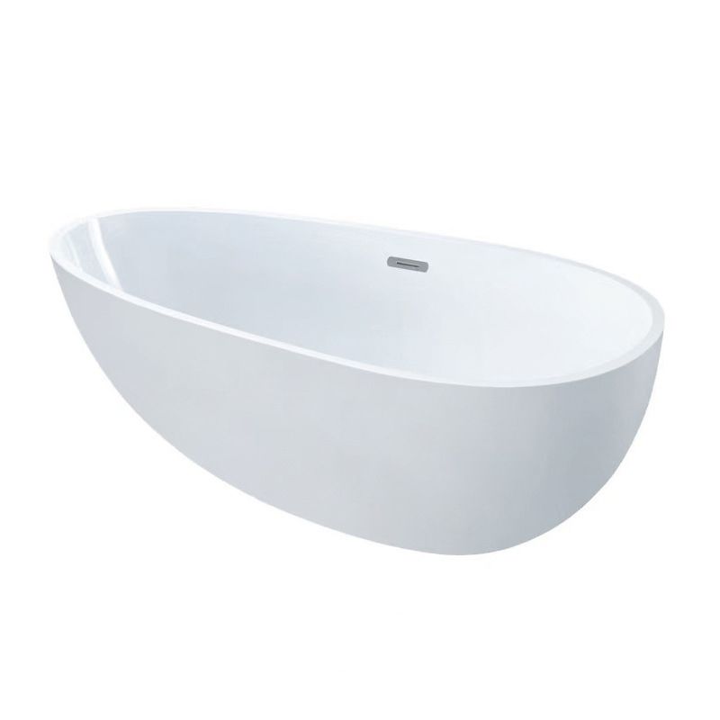 Stand Alone Acrylic Bath Tub White Oval Modern Bathroom Bathtub