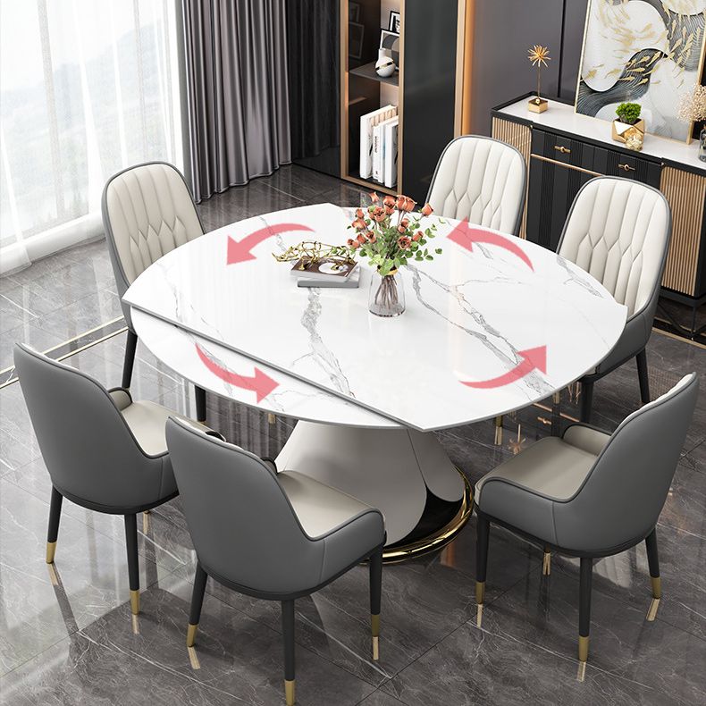 Contemporary Pedestal Dining Table Round Dinner Table for Home