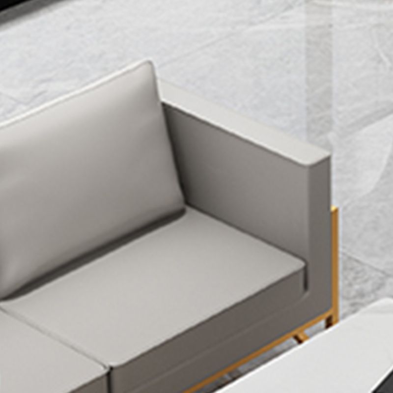 Genuine Leather Tuxedo Arm Sofa 26.77" Wide Modern Standard Sofa