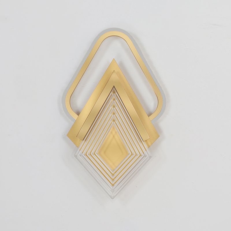 Contemporary LED Wall Mount in Black / Gold Metal Geometric Wall Fixture