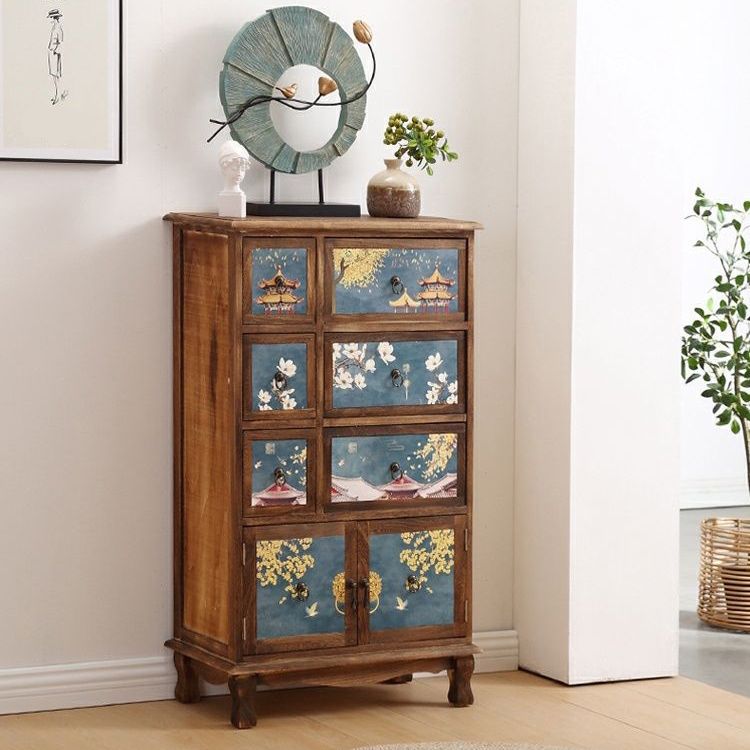 Traditional Style Storage Chest Vertical Wood Dresser with Drawers