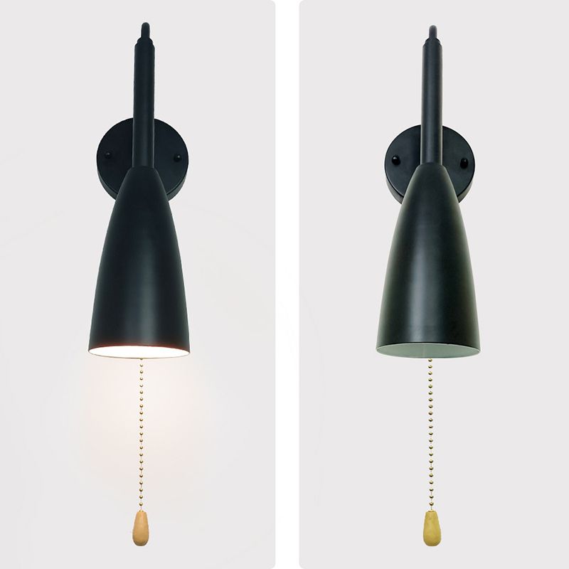 1 Light Unique Shape Wall Mount Light Fixture Industrial Wall Mounted Lighting in Black