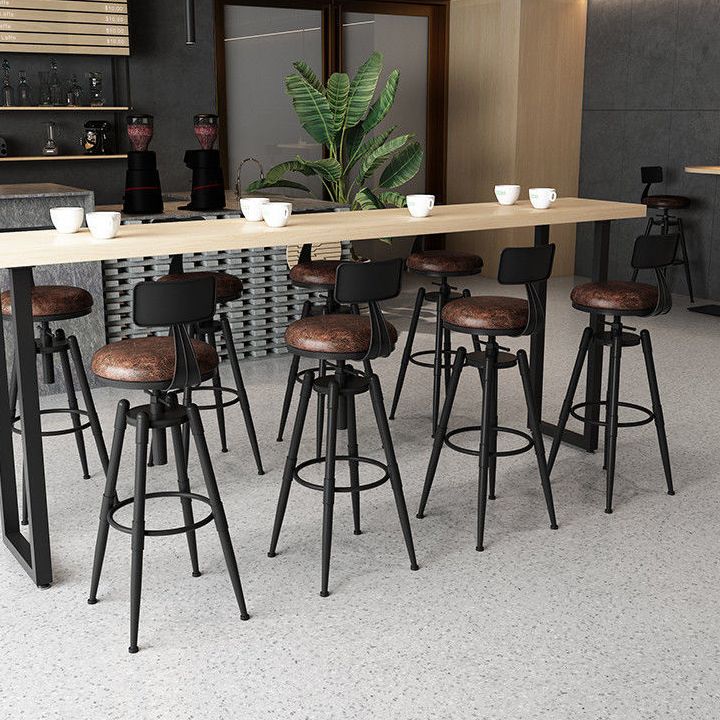 Rotating Barstool Industrial Style 4 Legs Bar Stool for Dining Room