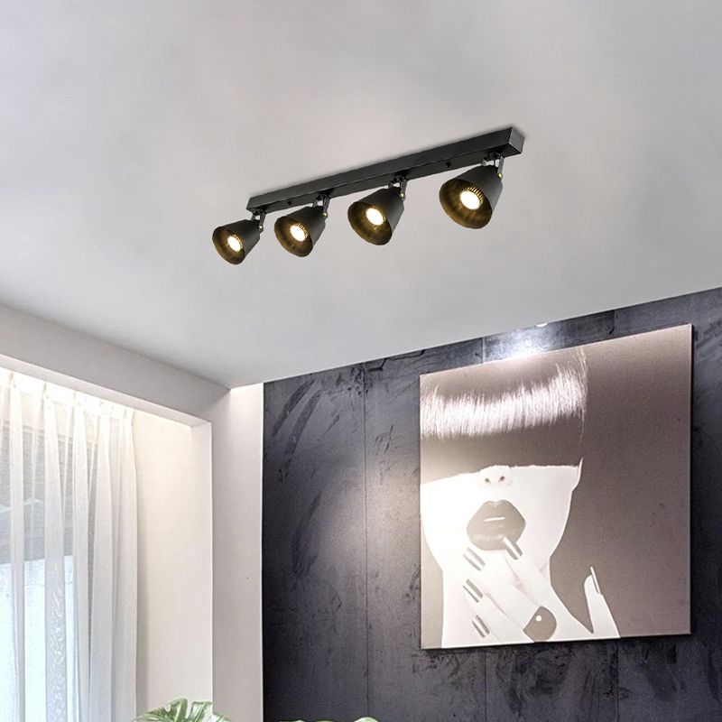 2/3/4 Lichten Emmer Plafondlamp Armatuur Loft Stijlvol Zwart/Wit Afwerking Metaal Draaibaar Semi Inbouw Verlichting