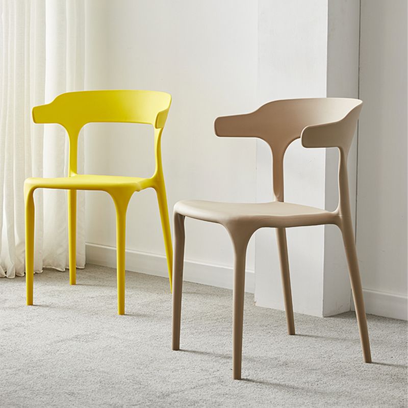 Chaise en plastique de style scandinave, cuisine, salle à manger, fauteuils à dossier ouvert