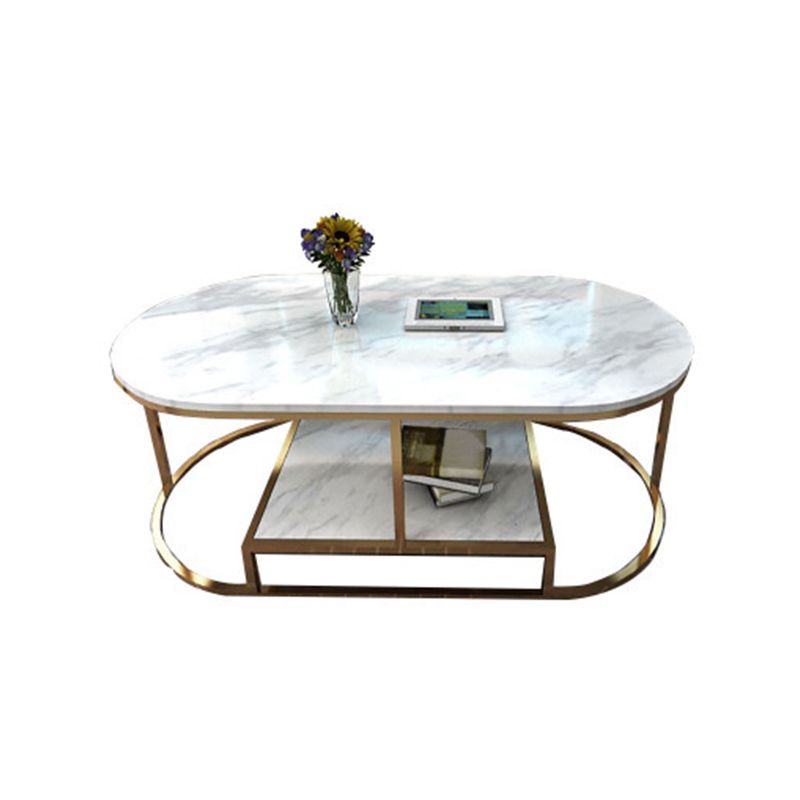 Contemporary Frame Cocktail Table  Rectangular Coffee Table with Storage