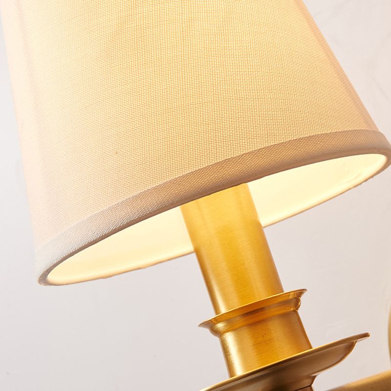 Cone Wall Lighting Modern Fabric Wall Light Fixtures in Gold