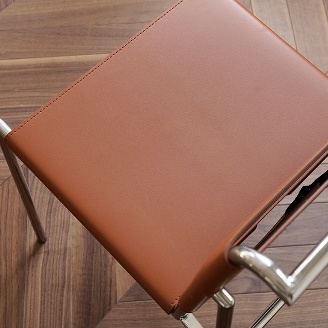 Modern Style Side Chair Faux Leather Open Back Dining Chair for Home