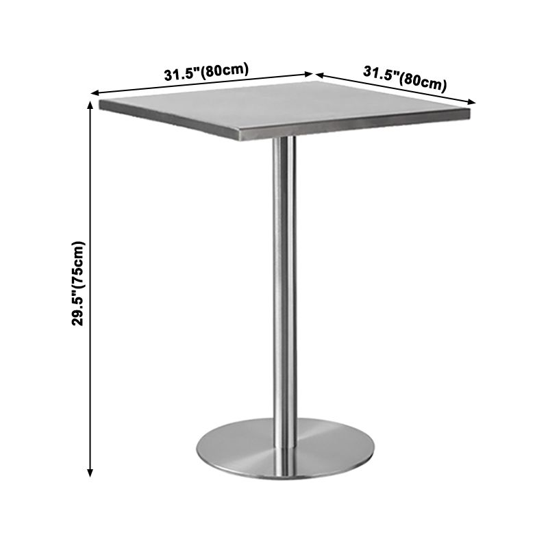 Industrial Dining Room Table Stainless Steel Table with Pedestal Table for Home Kitchen Dinner