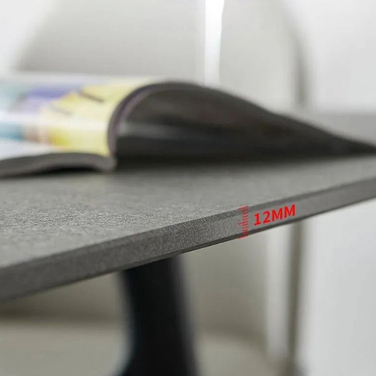 Mesa de comedor de piedra sinterizada Rectángulo de estilo industrial Mesa base de un solo pedestal para el hogar