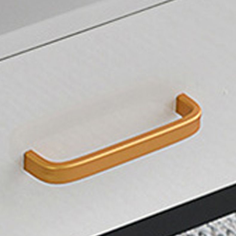 Modern Frame Coffee Cocktail Table Rectangular Glass Top Cocktail Table with Drawer