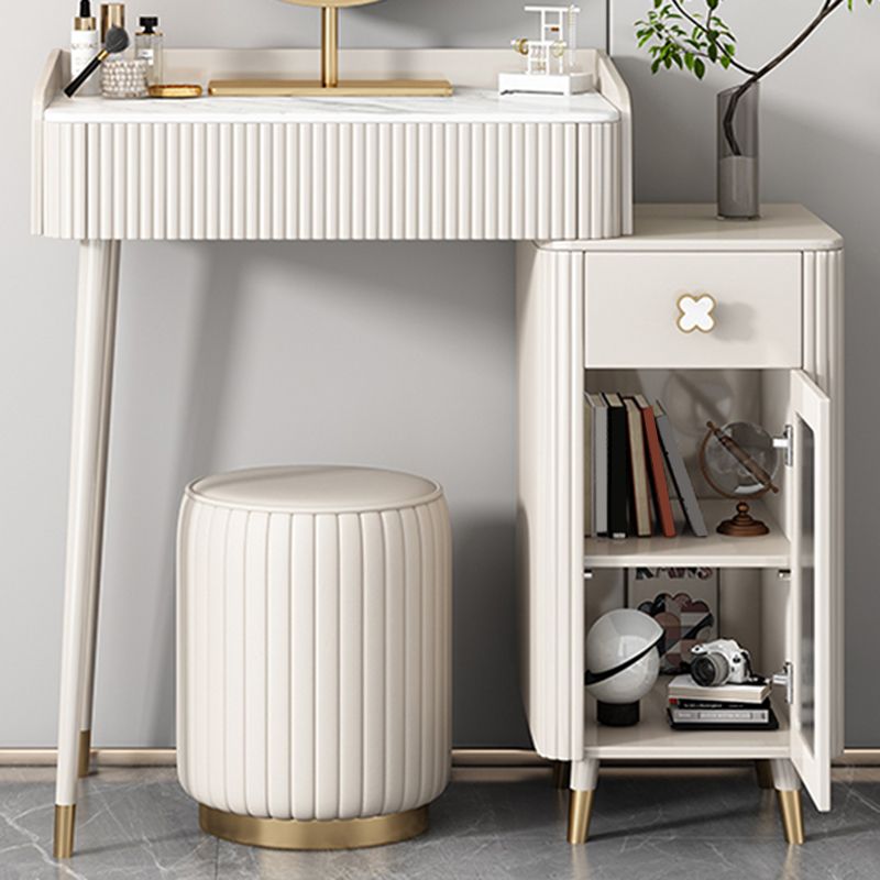 Contemporary Vanity Dressing Table Slate Top Vanity Makeup Table Set
