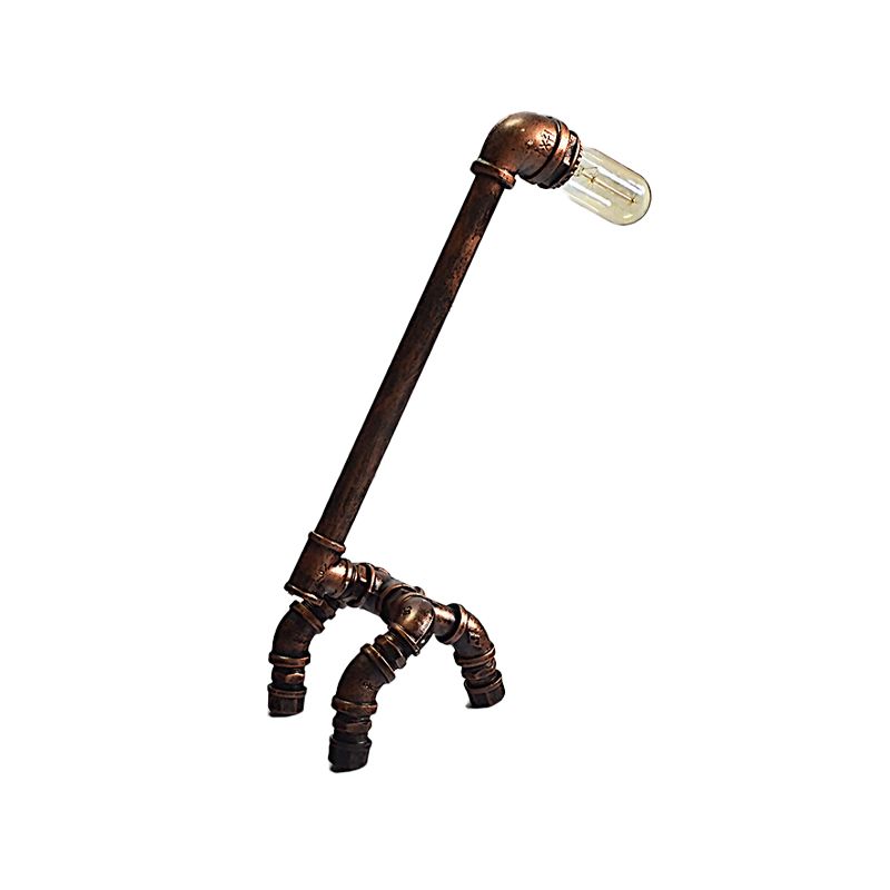 Girafe Dining Room Table Éclairage Iron Antiquised 1 Light Rust Finition Finis Plug-In Nightstand Lampe
