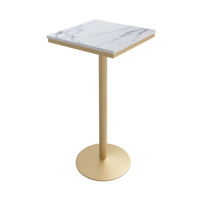 Stone Bar Dining Table Glam Round Bar Table with Pedestal for Dining Room