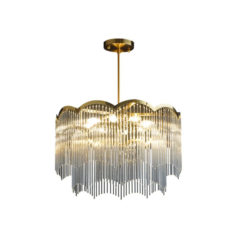 Accesorios de iluminación de araña circulares múltiples luces colgantes de vidrio de estilo moderno