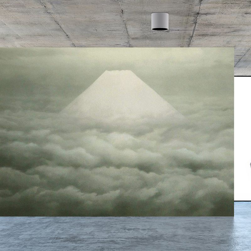 Light Green Mountains Wall Mural Moisture Resistant Modern Living Room Wall Decor