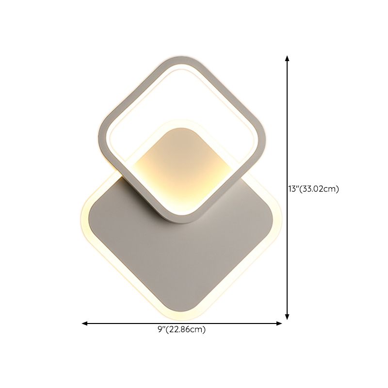 Geometric Wall Lighting Contemporary Metal Wall Sconce in White