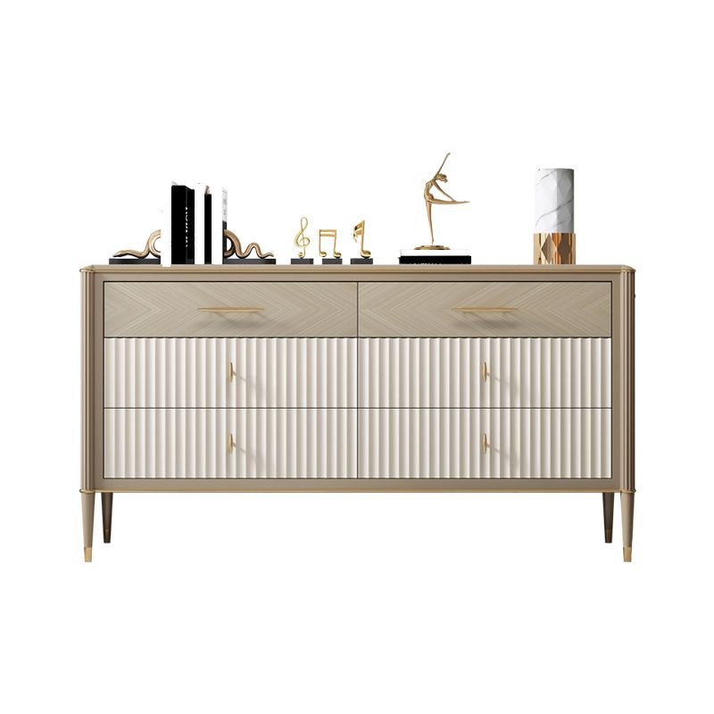 6 Drawers Dresser Classic Glam Stone Storage Chest Dresser , 15.6 Inch Width