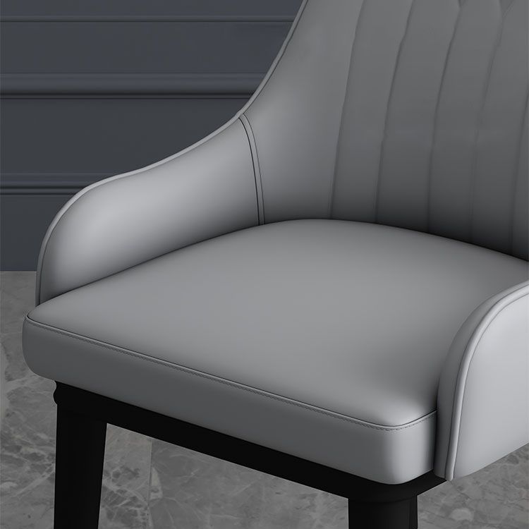 Leather Modern Dining Arm Chair with Color Cushion Parsons Chair for Home