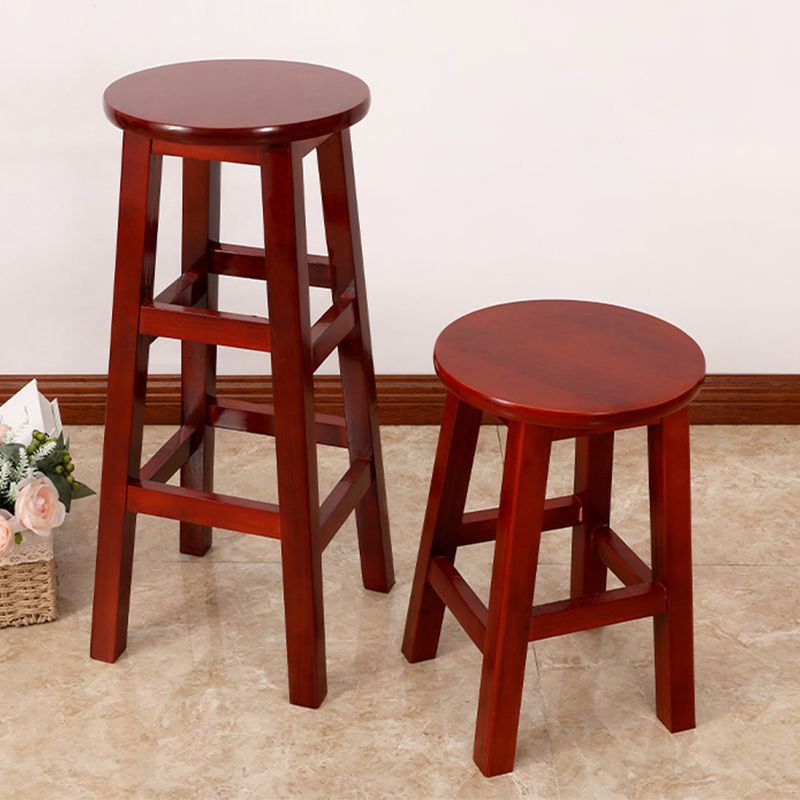 Modern Style Bar Stool Solid Wood Backless Bar Stools for Dining Room