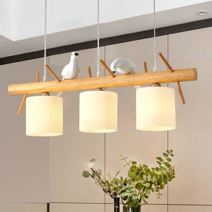 Lámpara simple de madera de madera accesorios de iluminación colgante de madera para comedor