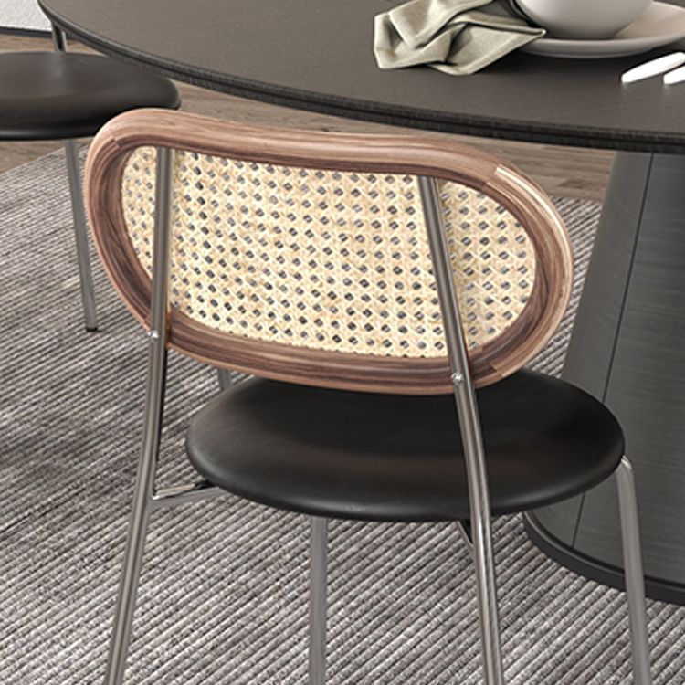 Chaises de salle à manger en simili cuir à dossier ouvert de style industriel