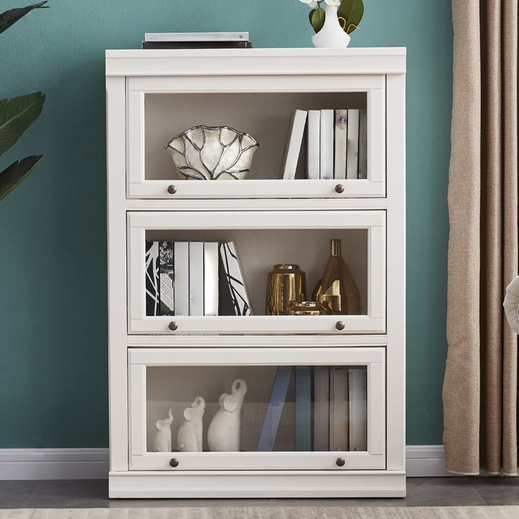 Wooden Vertical Bookcase Contemporary Closed Back Bookshelf for Home Office
