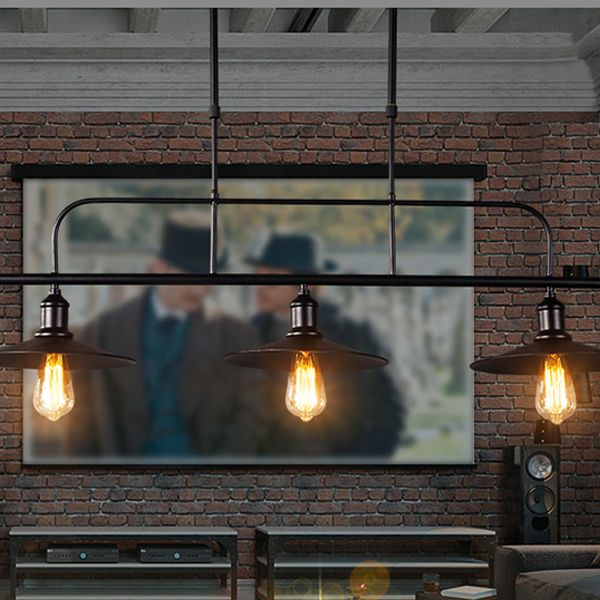 Cone Industrial Island Pendant Lighting 3-Lights Metal Chandelier Lighting Fixtures