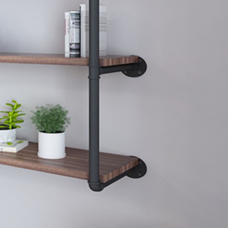 Industrial Closed Back Bookshelf Floating Wooden Natural Bookcase